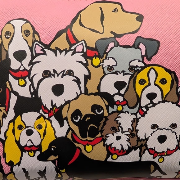 Marc Tetro Cosmetic Bag - NWT Dog Print Pink - Picture 9 of 9